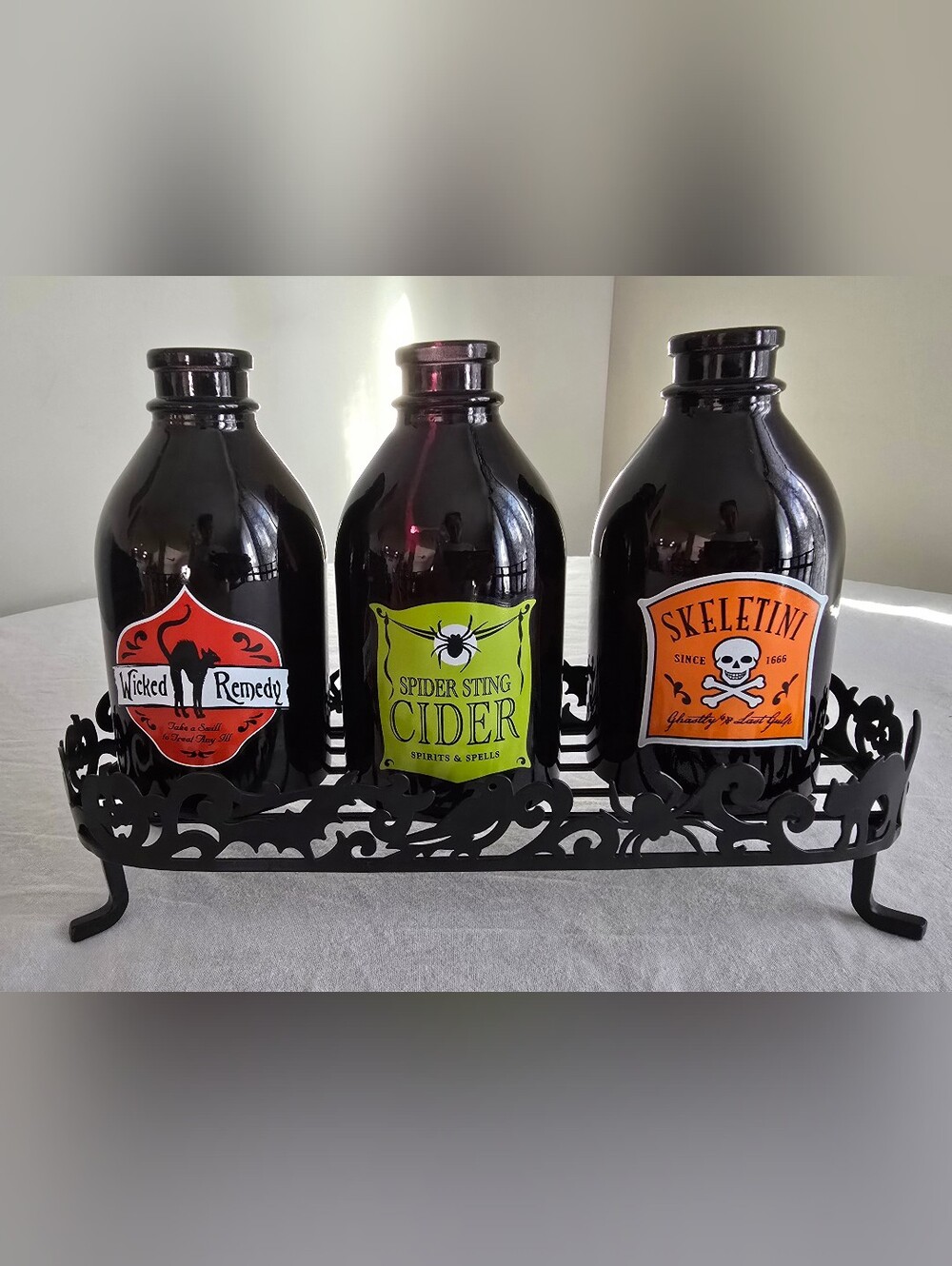 Yankee Candle Halloween 5" Tea Light Set 3 Bottles Tea Lights Stands apothocary